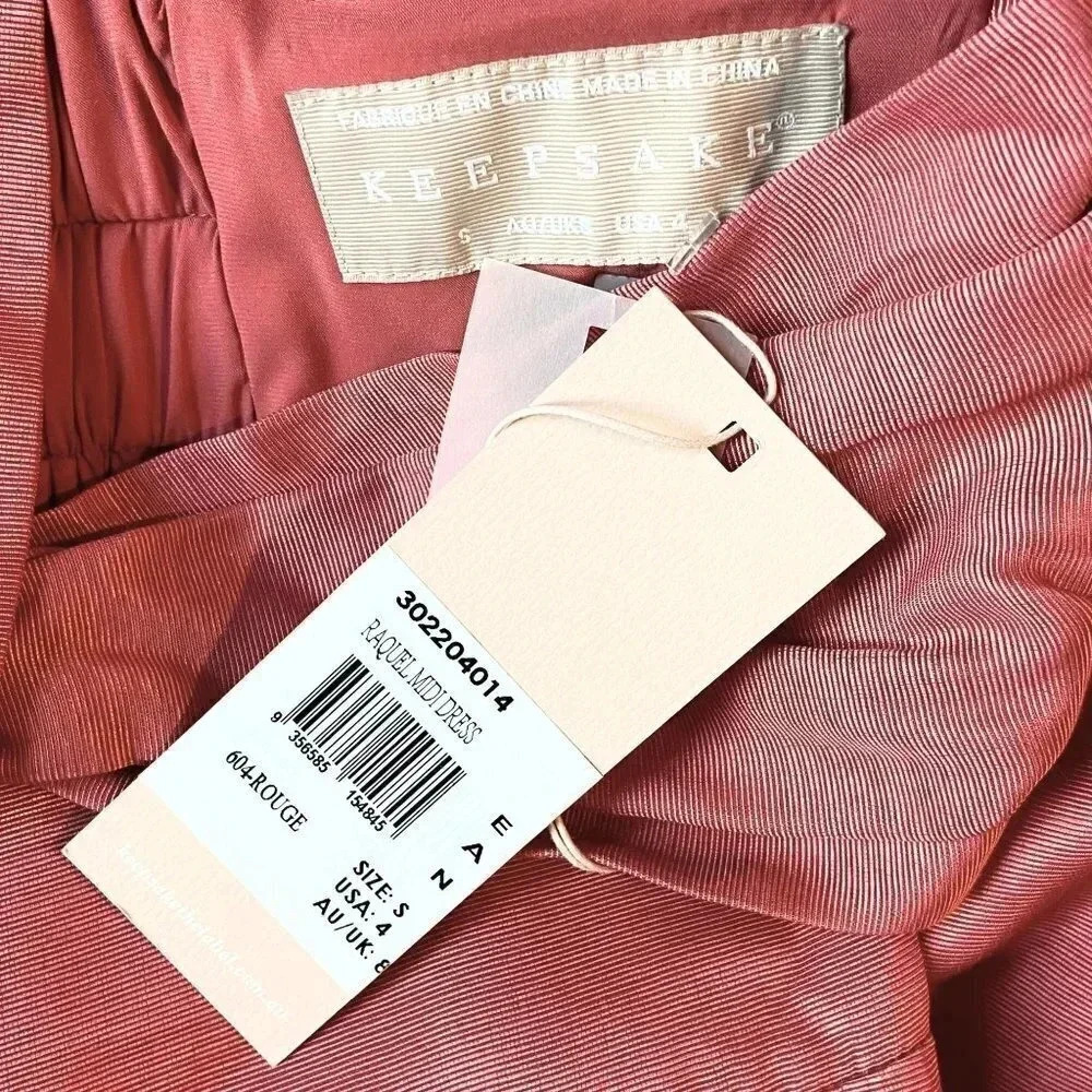 KEEPSAKE Rouge Pink Raquel Halter Cutout Bandeau Dress, S | US 4 | UK 8 | AU 8 - Picture 12 of 13